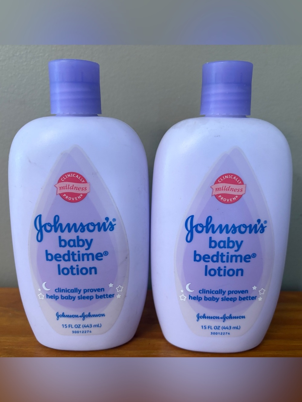 (2) NEW SEALED Johnson's Baby Bedtime Lotion 15 FL OZ HTF
